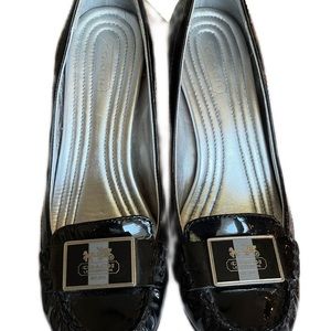 Coach black patent leather heels. Size 6.5. Heel height 3 inches.